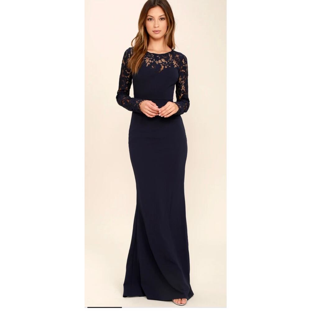 Minuet‎ navy blue long dress size medium